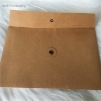 Custom A4 Size Cheap Kraft Paper Envelope with Eyelet Button and String Closure