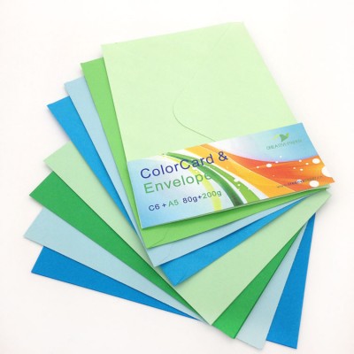 C6+A5 Color Envelope Gift Card Green Collection Envelope