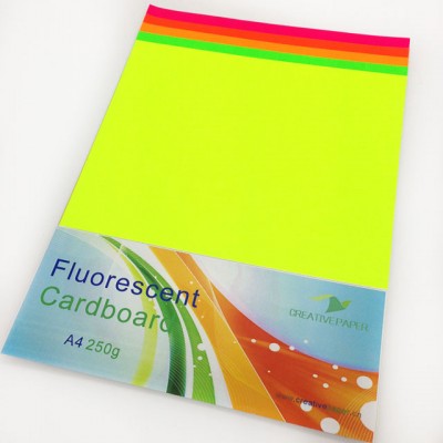 10pcs 250g A4 Fluorescent Card for Office Printing and Craft Making