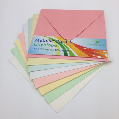 140mm Square Metallic Envelopes And Color Card