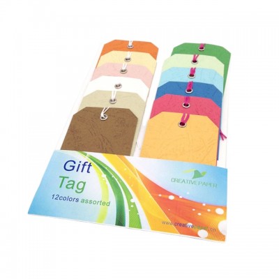 Amazon Hot Selling Custom Hang Tag Creative Paper Gift Tag 12 Color Assorted Pack For Clothing