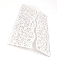 Metallic Finish Laser Cut Card For Wedding and Invitation